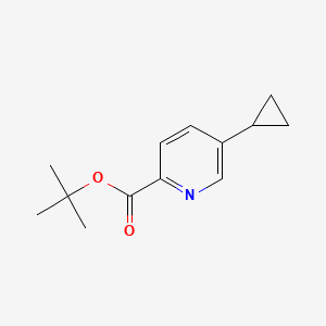 molecular formula C13H17NO2 B8303089 tert-Butyl 5-cyclopropylpicolinate 