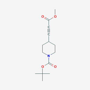 molecular formula C14H21NO4 B8303109 1-(tert-Butoxycarbonyl)-4-(methoxycarbonylethynyl)-piperidine 