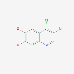 molecular formula C11H9BrClNO2 B8303166 3-Bromo-4-chloro-6,7-dimethoxyquinoline 