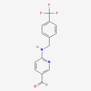 molecular formula C14H11F3N2O B8303168 6-(4-Trifluoromethyl-benzylamino)-pyridine-3-carbaldehyde 