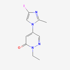 molecular formula C10H11IN4O B8303189 2-ethyl-5-(4-iodo-2-methyl-imidazol-1-yl)-2H-pyridazin-3-one 