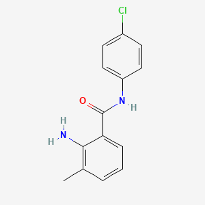 molecular formula C14H13ClN2O B8303205 2-Amino-N-(4-chlorophenyl)-3-methylbenzamide CAS No. 953884-54-3