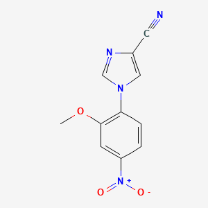 molecular formula C11H8N4O3 B8303224 1-(2-methoxy-4-nitrophenyl)-1H-imidazole-4-carbonitrile 
