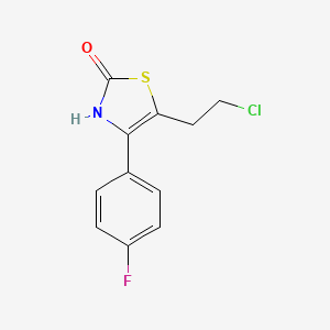 molecular formula C11H9ClFNOS B8303249 2-Hydroxy-5-(2-chloroethyl)-4-(4-fluorophenyl)thiazole 