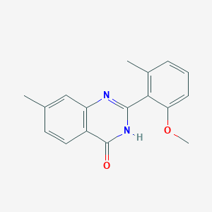 molecular formula C17H16N2O2 B8303257 2-(2-methoxy-6-methyl-phenyl)-7-methyl-3H-quinazolin-4-one 