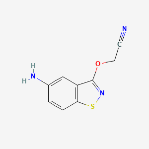 molecular formula C9H7N3OS B8303259 [(5-Amino-1,2-benzisothiazol-3-yl)oxy]acetonitrile 