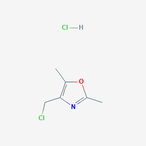 molecular formula C6H9Cl2NO B8303295 4-(Chloromethyl)-2,5-dimethyloxazole hydrochloride 