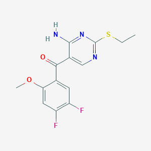 (4-Amino-2-ethylsulfanyl-pyrimidin-5-yl)-(4,5-difluoro-2-methoxy-phenyl)-methanone