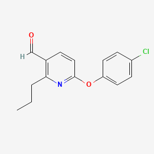 molecular formula C15H14ClNO2 B8303311 6-(4-Chlorophenoxy)-2-propylnicotinaldehyde 