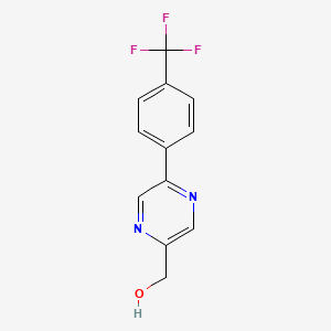 molecular formula C12H9F3N2O B8303317 2-Pyrazinemethanol, 5-[4-(trifluoromethyl)phenyl]- 