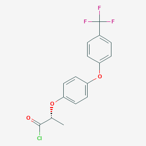 molecular formula C16H12ClF3O3 B8303332 (2R)-2-{4-[4-(Trifluoromethyl)phenoxy]phenoxy}propanoyl chloride CAS No. 71301-94-5