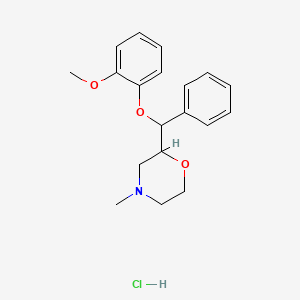 molecular formula C19H24ClNO3 B8303353 2-(alpha-(o-Methoxyphenoxy)benzyl)-4-methylmorpholine hydrochloride 