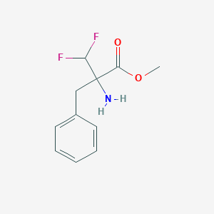 molecular formula C11H13F2NO2 B8303390 Methyl 2-amino-2-benzyl-3,3-difluoropropanoate CAS No. 167612-40-0