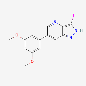 molecular formula C14H12IN3O2 B8303451 6-(3,5-dimethoxyphenyl)-3-iodo-1H-pyrazolo[4,3-b]pyridine 