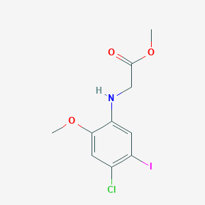 molecular formula C10H11ClINO3 B8303523 Glycine, N-(4-chloro-5-iodo-2-methoxyphenyl)-, methyl ester 