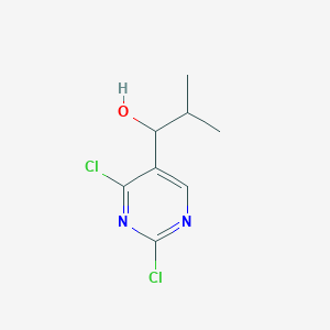 molecular formula C8H10Cl2N2O B8303525 (+/-)-1-(2,4-Dichloro-pyrimidin-5-yl)-2-methyl-propan-1-ol 