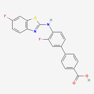 3'-Fluoro-4'-[(6-fluoro-1,3-benzothiazol-2-yl)amino]biphenyl-4-carboxylic acid