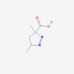 molecular formula C6H10N2O2 B8303562 Methyl-3,4-dihydro-5-methyl-5H-pyrazole-5-carboxylic acid 