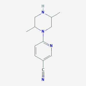 molecular formula C12H16N4 B8303575 6-(2,5-Dimethylpiperazin-1-yl)pyridine-3-carbonitrile 