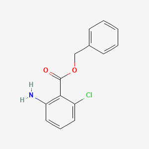 molecular formula C14H12ClNO2 B8303585 Phenylmethyl 6-chloroanthranilate 