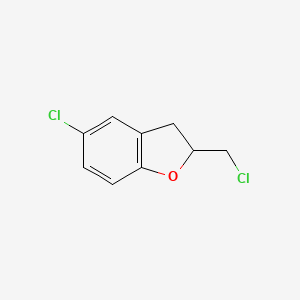 molecular formula C9H8Cl2O B8303591 5-Chloro-2-(chloromethyl)-2,3-dihydro-1-benzofuran 
