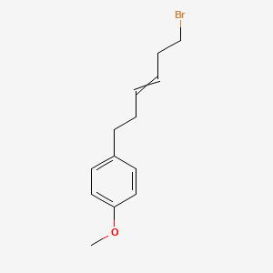molecular formula C13H17BrO B8303601 6-(4-Methoxyphenyl)-3-hexenyl bromide 