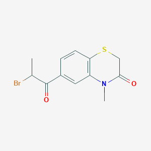 molecular formula C12H12BrNO2S B8303610 6-(2-bromopropionyl)-4-methyl-3-oxo-3,4-dihydro-2H-1,4-benzothiazine 