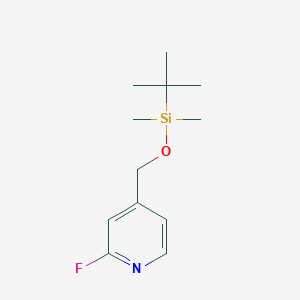 molecular formula C12H20FNOSi B8303624 4-({[tert-Butyl(dimethyl)silyl]oxy}methyl)-2-fluoropyridine 