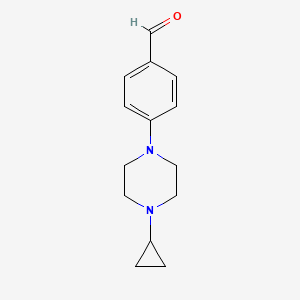 molecular formula C14H18N2O B8303654 4-(4-Cyclopropylpiperazin-1-yl)benzaldehyde 
