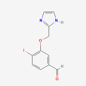 molecular formula C11H9IN2O2 B8303660 3-(1H-imidazol-2-ylmethoxy)-4-iodobenzaldehyde 