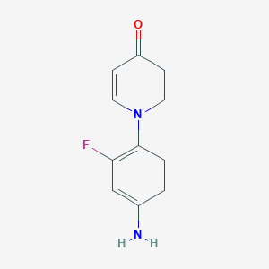 molecular formula C11H11FN2O B8303666 1-(4-Amino-2-fluoro-phenyl)-2,3-dihydro-1H-pyridin-4-one 