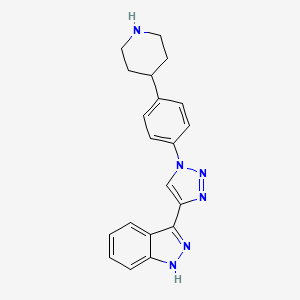 molecular formula C20H20N6 B8303683 3-[1-(4-piperidin-4-ylphenyl)-1H-1,2,3-triazol-4-yl]-1H-indazole 