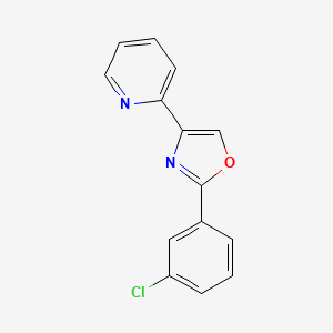 molecular formula C14H9ClN2O B8303740 2-[3-Chlorophenyl]-4-[pyridin-2-yl]-1,3-oxazole 