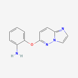 molecular formula C12H10N4O B8303743 2-(Imidazo[1,2-b]pyridazin-6-yloxy)aniline 