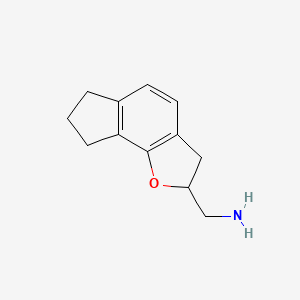 molecular formula C12H15NO B8303799 (+)-1-(3,6,7,8-tetrahydro-2H-indeno[4,5-b]furan-2-yl)methanamine 