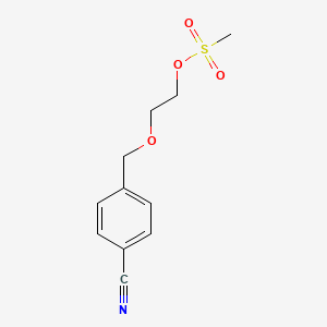 molecular formula C11H13NO4S B8303857 2-[(4-Cyanobenzyl)oxy]ethyl methanesulfonate 