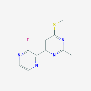 molecular formula C10H9FN4S B8303871 4-(3-Fluoropyrazin-2-yl)-2-methyl-6-(methylthio)pyrimidine 
