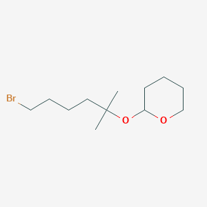 molecular formula C12H23BrO2 B8303915 2-(6-Bromo-2-methyl-2-hexyloxy)-tetrahydro-4H-pyran 