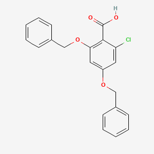 molecular formula C21H17ClO4 B8303926 2,4-Bisbenzyloxy-6-chlorobenzoic acid 