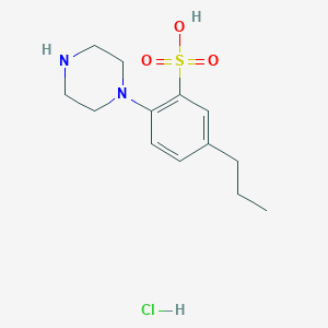 molecular formula C13H21ClN2O3S B8304008 2-(1-Piperazinyl)-5-propylbenzenesulfonic acid hydrochloride 