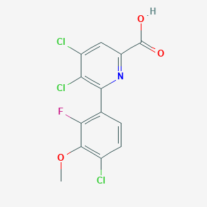 molecular formula C13H7Cl3FNO3 B8304034 2-Pyridinecarboxylic acid, 4,5-dichloro-6-(4-chloro-2-fluoro-3-methoxyphenyl)- CAS No. 1546765-39-2