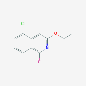 molecular formula C12H11ClFNO B8304051 5-Chloro-1-fluoro-3-isopropoxyisoquinoline 