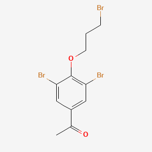 molecular formula C11H11Br3O2 B8304097 1-[4-(3-Bromopropoxy)-3,5-dibromophenyl]ethanone 