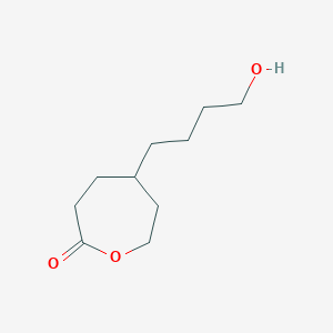 molecular formula C10H18O3 B8304102 5-(4-Hydroxybutyl)oxepan-2-one 