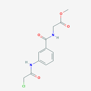 molecular formula C12H13ClN2O4 B8304122 N-[3-(chloroacetylamino)benzoyl]glycine methyl ester 