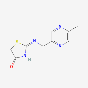 molecular formula C9H10N4OS B8304141 2-[(5-Methyl-pyrazin-2-ylmethyl)-amino)-thiazol-4-one 
