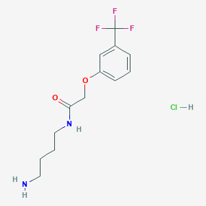 molecular formula C13H18ClF3N2O2 B8304149 N-(3-trifluoromethyl phenoxy acetyl)-1,4-diamino-butane hydrochloride 