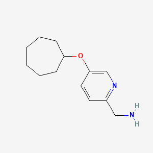 molecular formula C13H20N2O B8304176 2-Aminomethyl-5-cycloheptyloxy-pyridine 