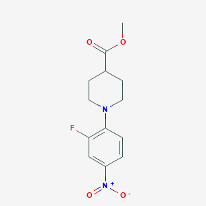 molecular formula C13H15FN2O4 B8304219 Methyl 1-(2-fluoro-4-nitrophenyl)-4-piperidine carboxylate CAS No. 915187-39-2