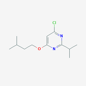 molecular formula C12H19ClN2O B8304231 6-Chloro-4-(3-methylbut-1-oxy)-2-i-propylpyrimidine 